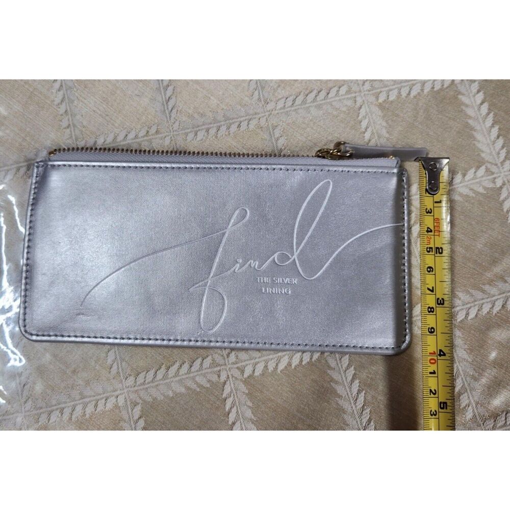 Anthropologie Find the Silver Lining Zipper Pouch